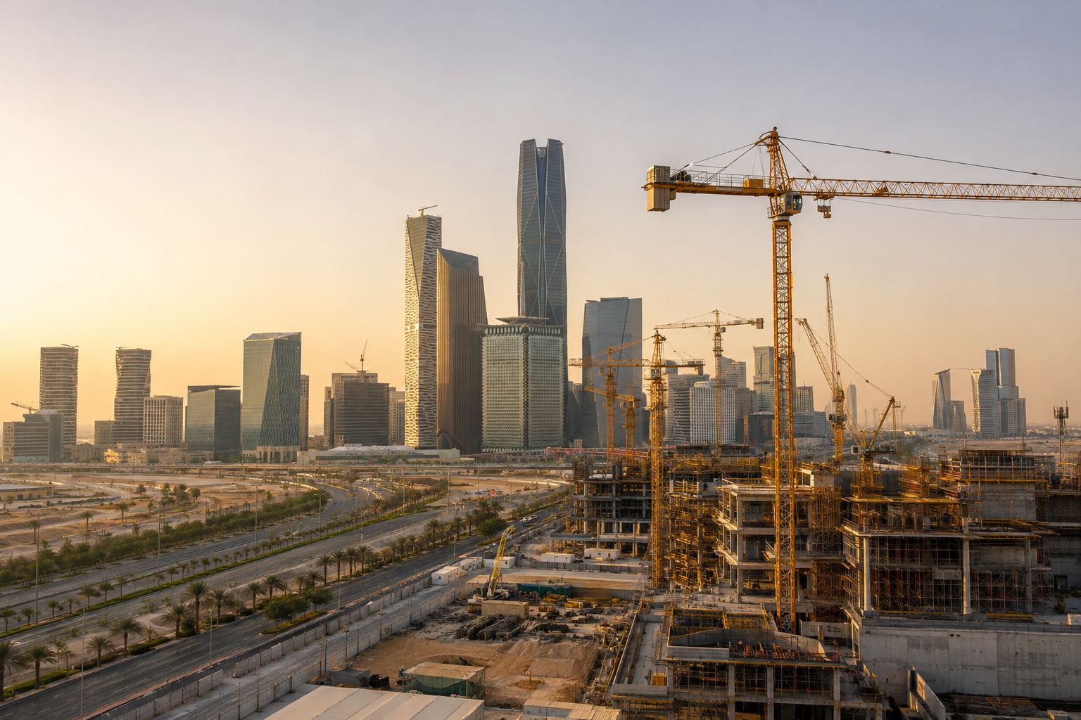 Modern Saudi landmark development and construction in Riyadh